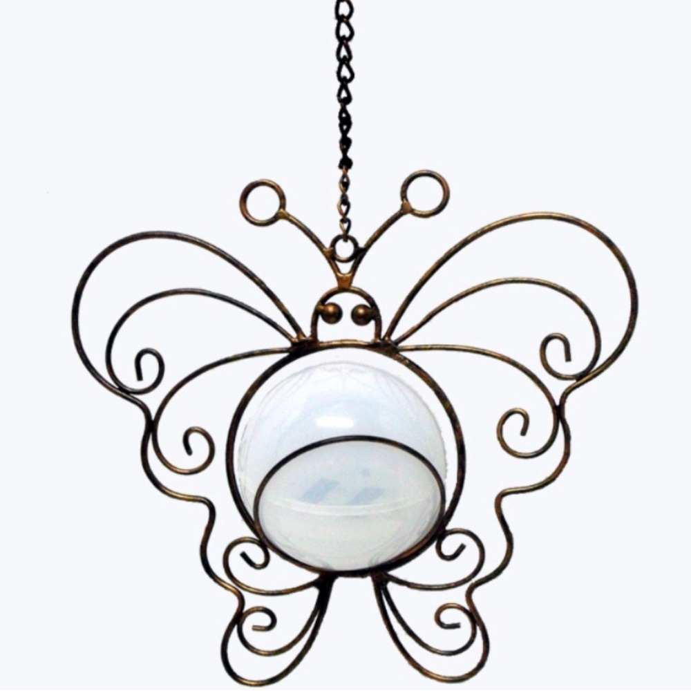36” Metal Butterfly Solar Ball Hanger